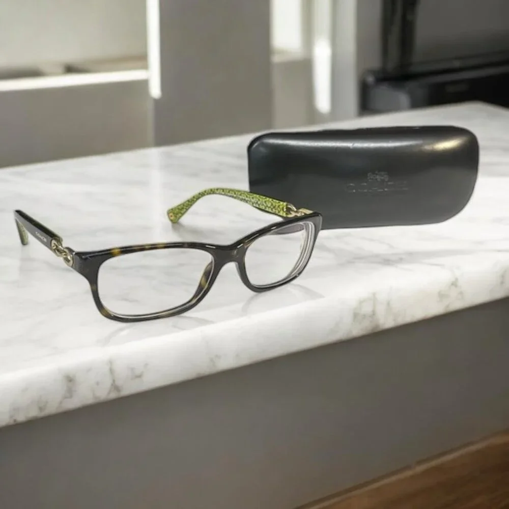 Coach HC5232 Fannie Dark Tortoise/Green Sig C Eyeglass Glasses Frames 52-16 135